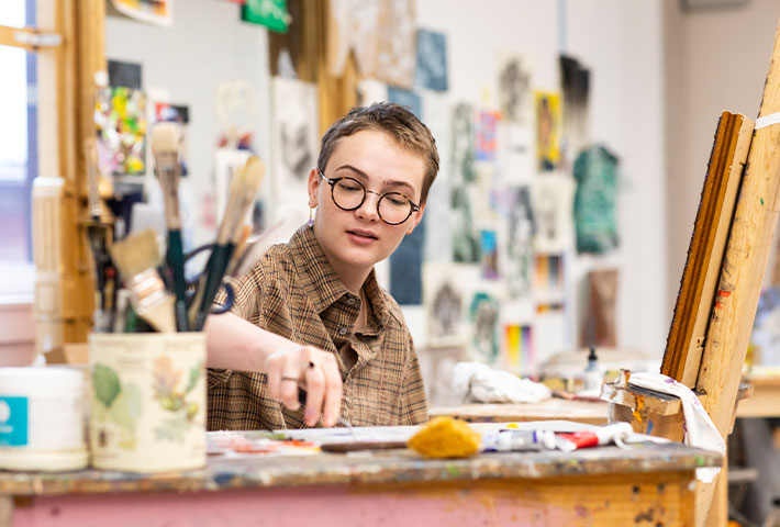 Art student. Links to What to Give