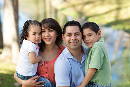 Happy family. Link to Life Stage Gift Planner Under Age 45 Situations.